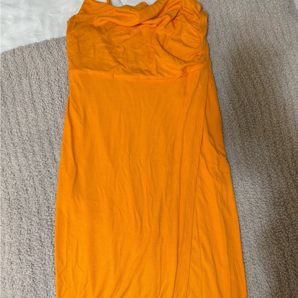 Elegant Orange cowl neck Dress - NWOT